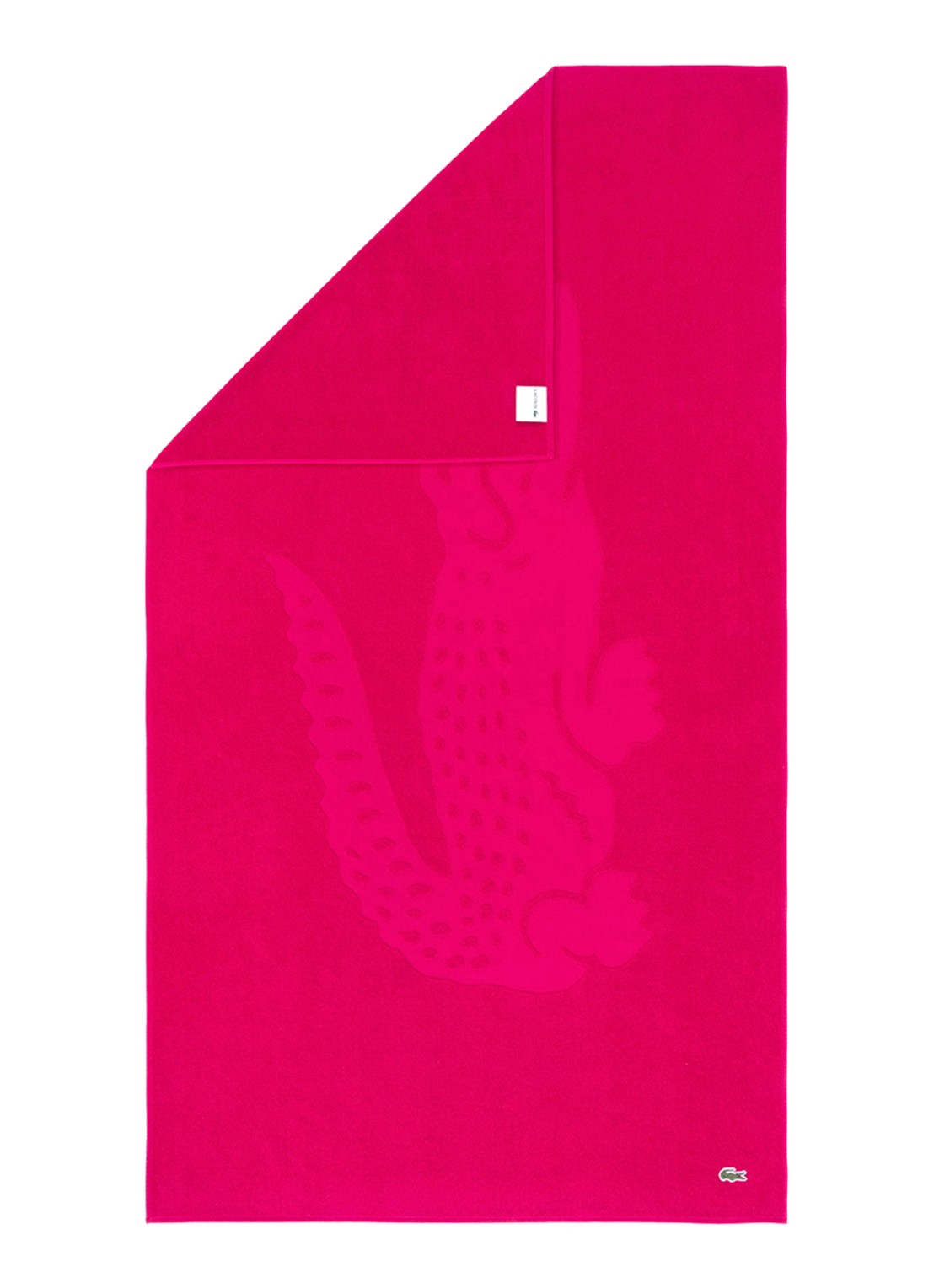 Lacoste L Sport strandlaken van  katoen - 90 x 160 cm  - voorkant 2 roze