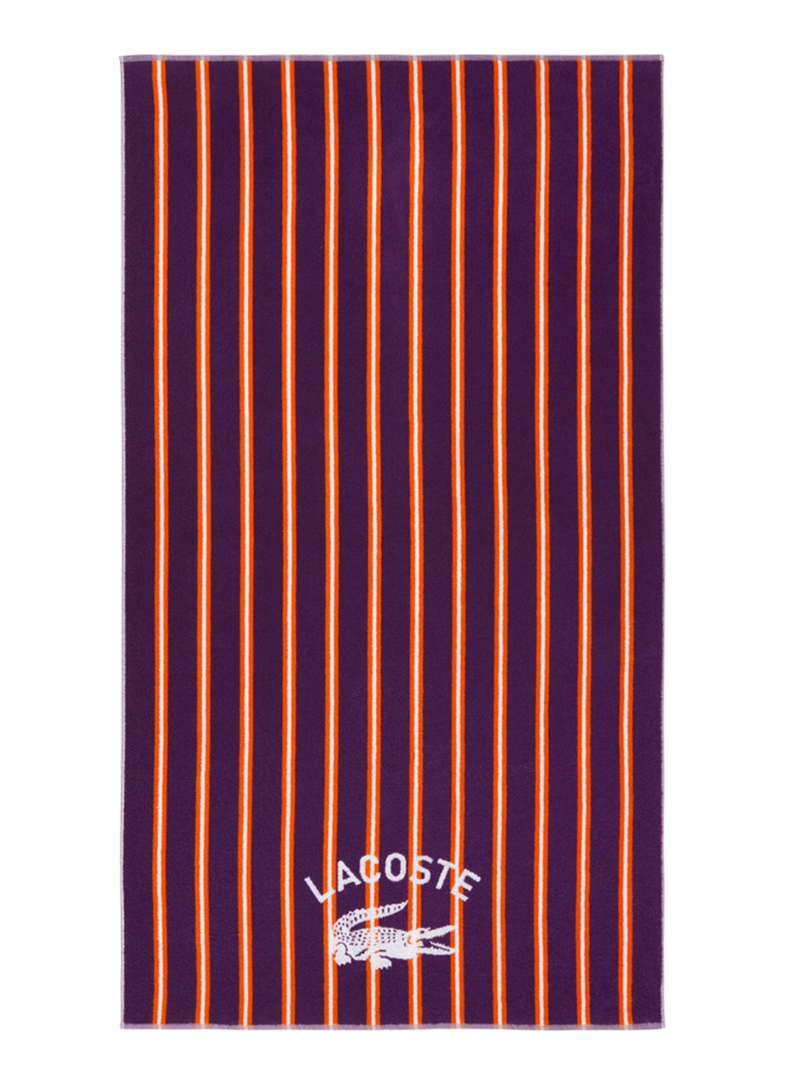 Lacoste L Sunstripe strandlaken - 90 x 160 cm - voorkant 2 aubergine