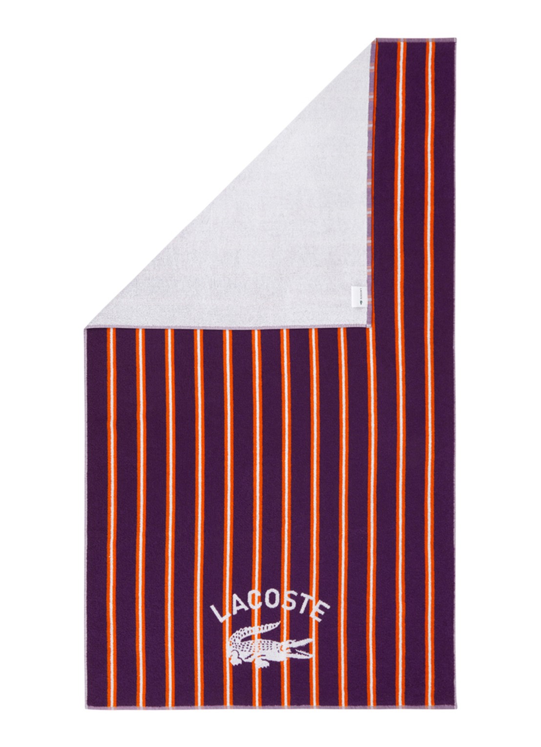 Lacoste L Sunstripe strandlaken - 90 x 160 cm - voorkant 3 aubergine