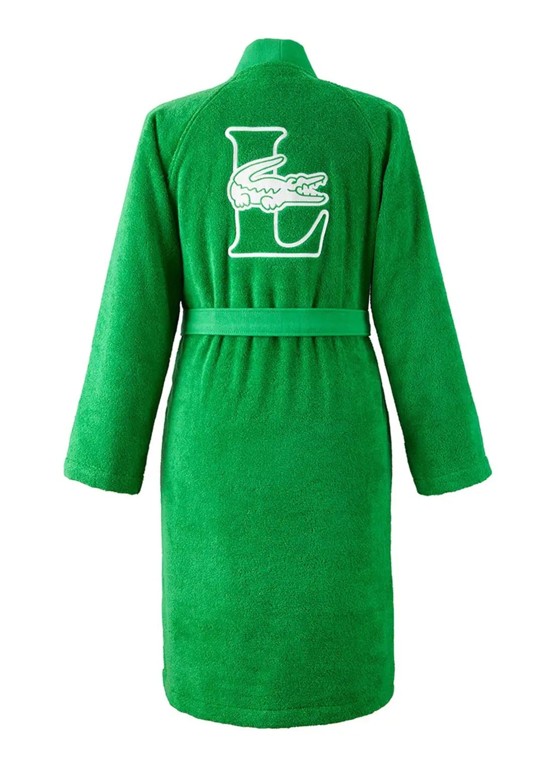 Lacoste Lattitud badjas met logoborduring - voorkant 9 groen