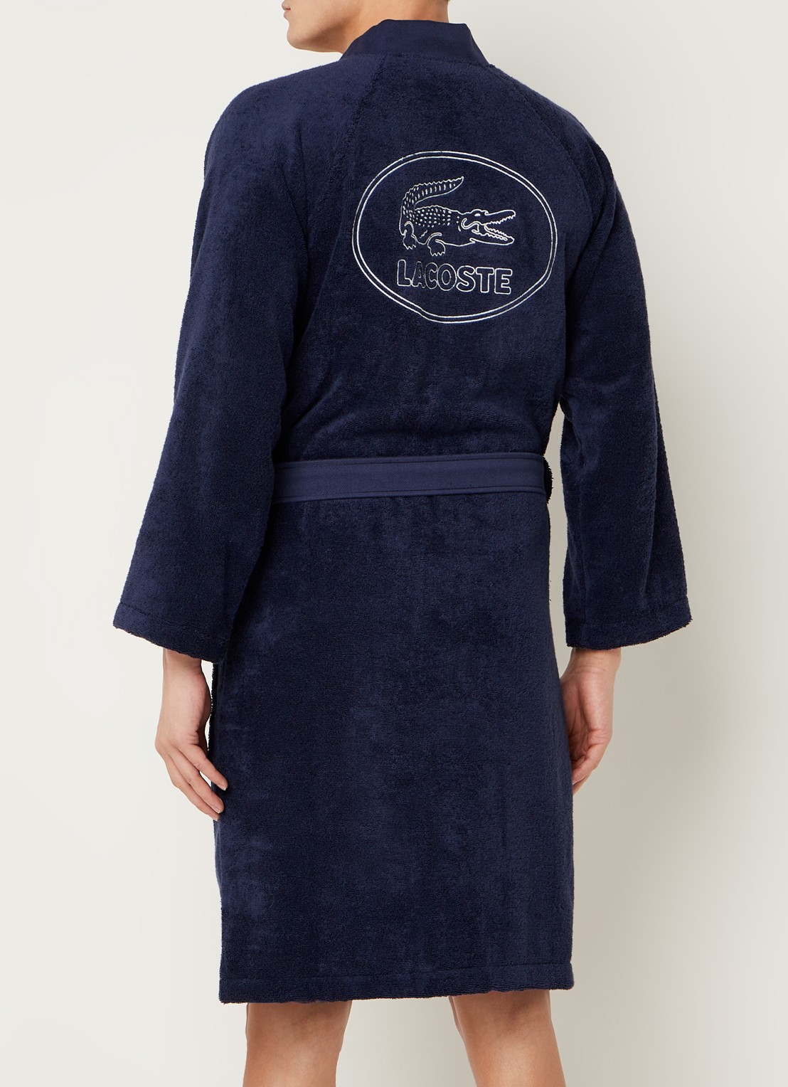 Lacoste LDEFILE badjas - unisex - achterkant 4 donkerblauw