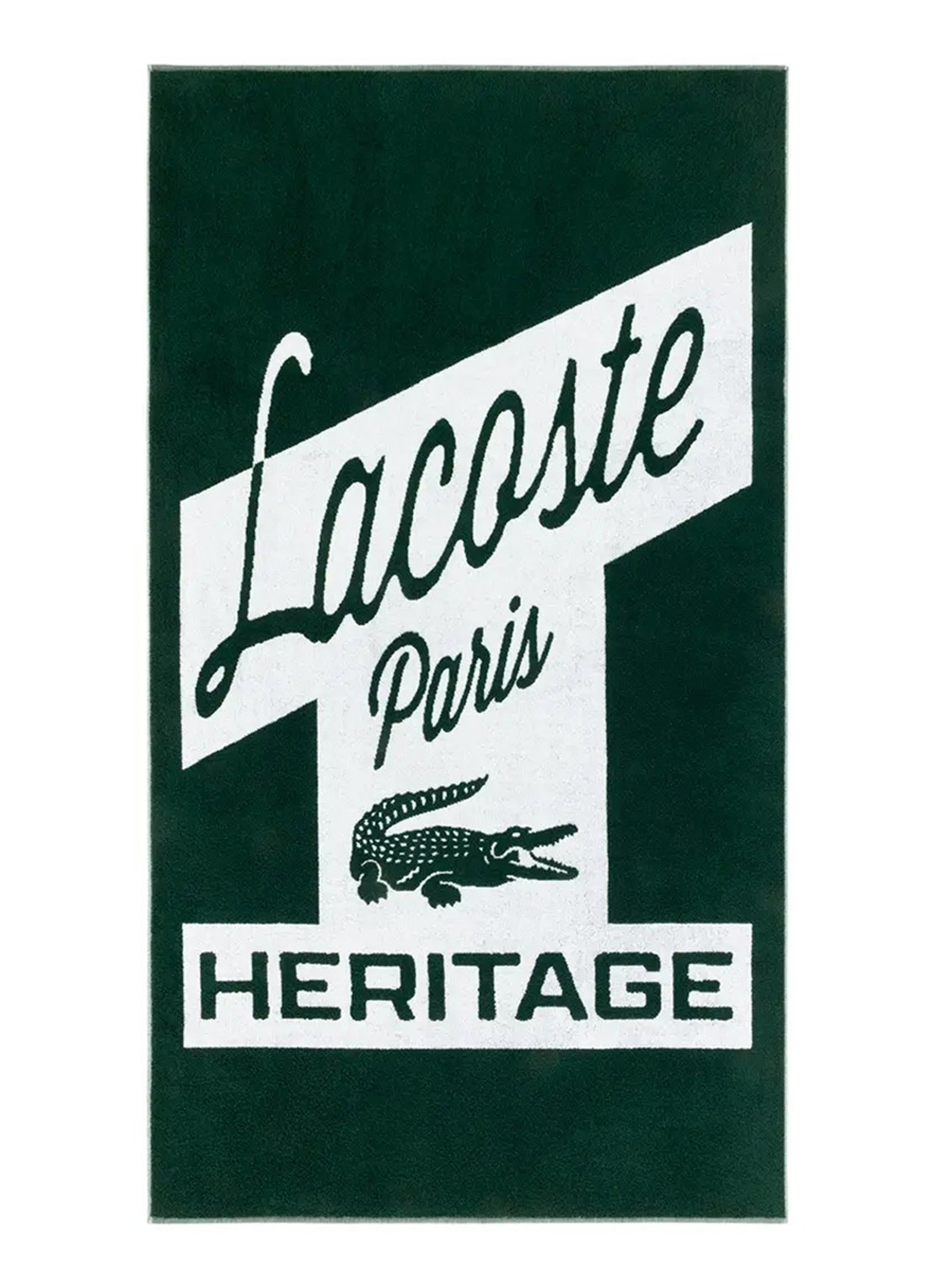Lacoste Lretro badlaken 90 x 160 cm - voorkant 2 bronsgroen