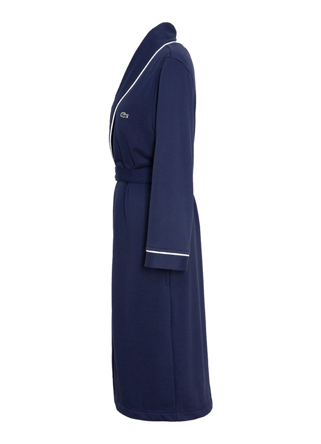 Lacoste Marine badjas met logoborduring - detail donkerblauw