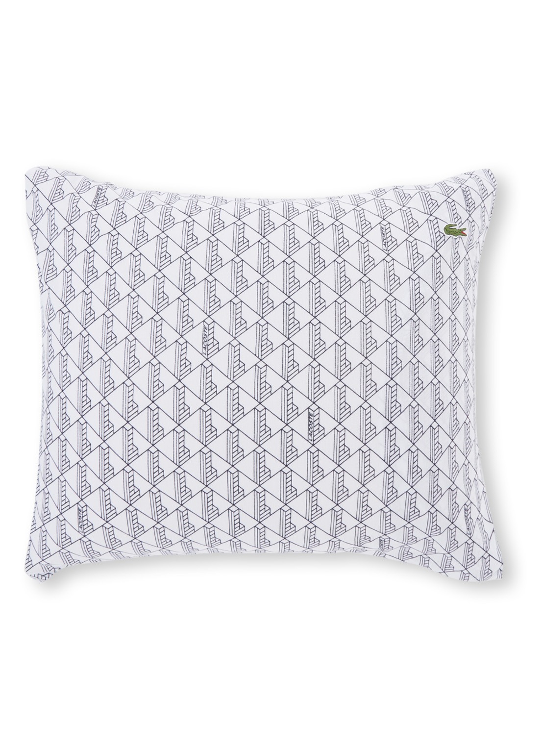 Lacoste Monogram kussensloop van katoen - voorkant donkerblauw