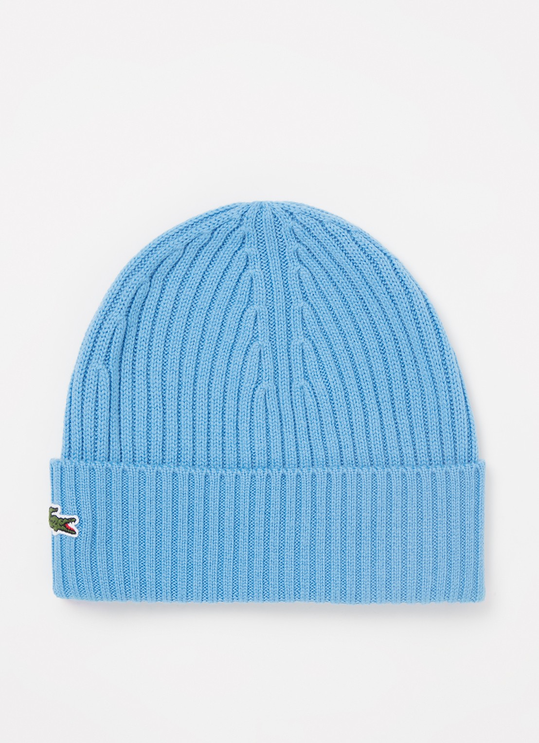 Lacoste Muts van wol met logoborduring  - voorkant blauw