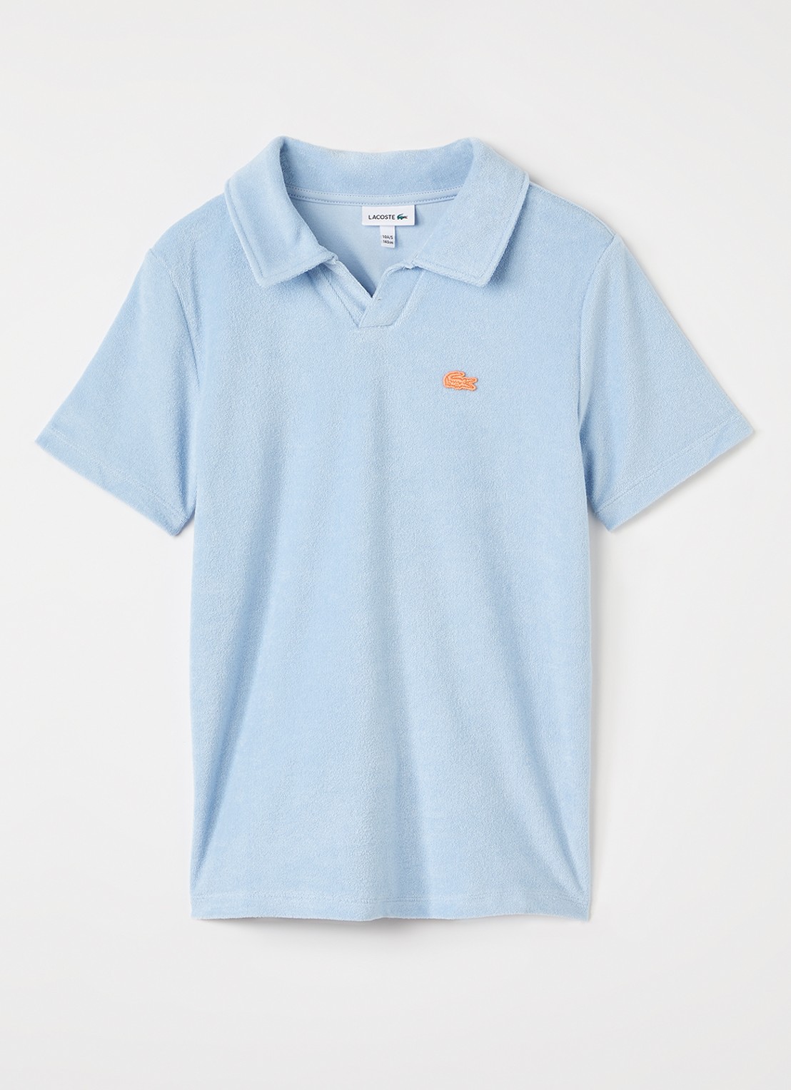 Lacoste Polo van badstof - voorkant lichtblauw