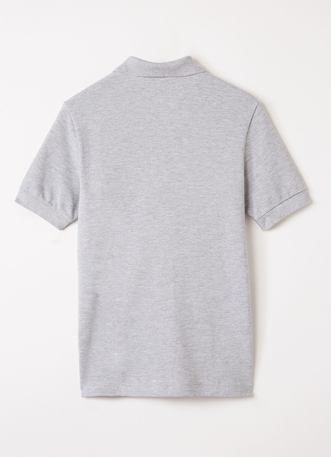 Lacoste Polo van piqué katoen met logo - voorkant 2 grijs