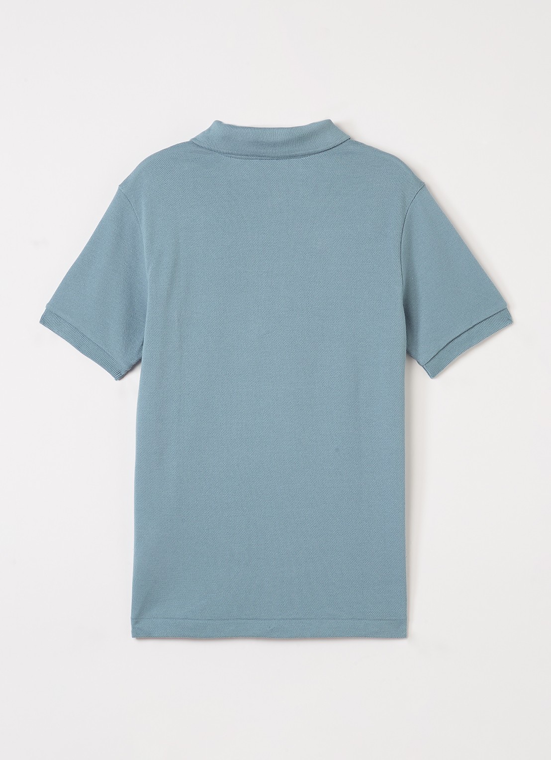 Lacoste Polo van piqué katoen met logoborduring - voorkant 2 blauw