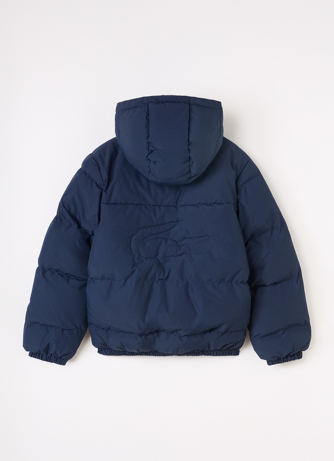 Lacoste Pufferjack met capuchon - achterkant donkerblauw
