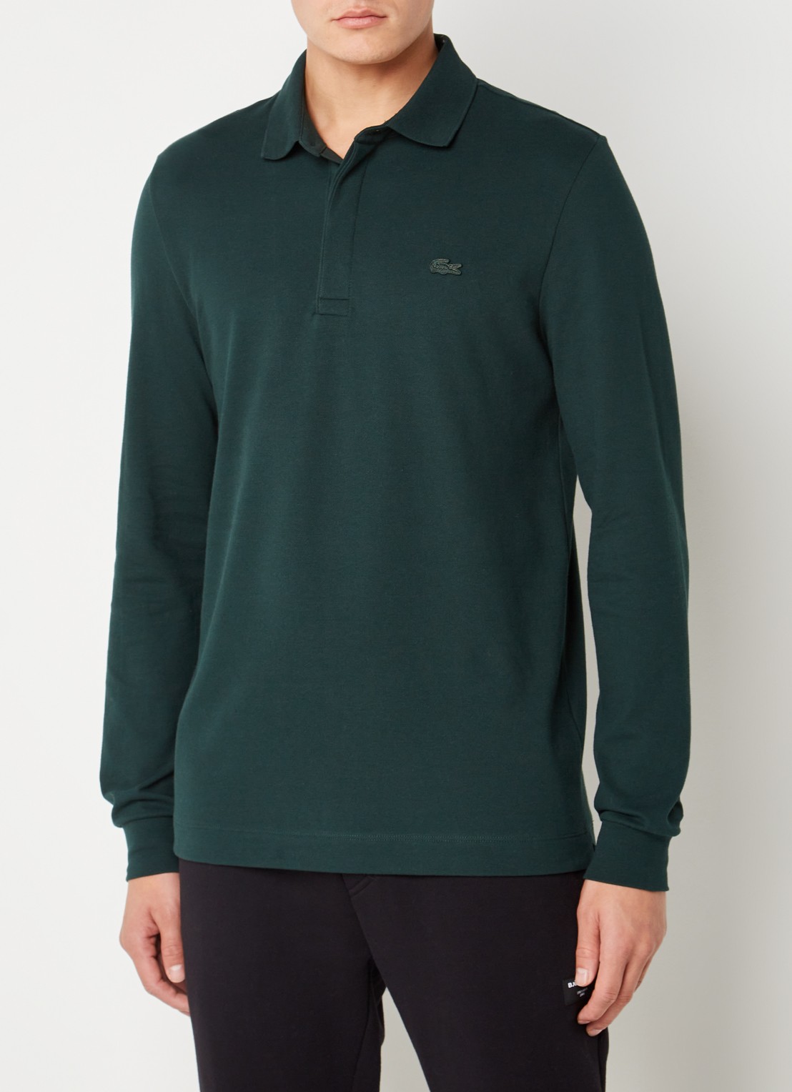 Lacoste Regular fit polo met logoborduring - achterkant 2 mosgroen