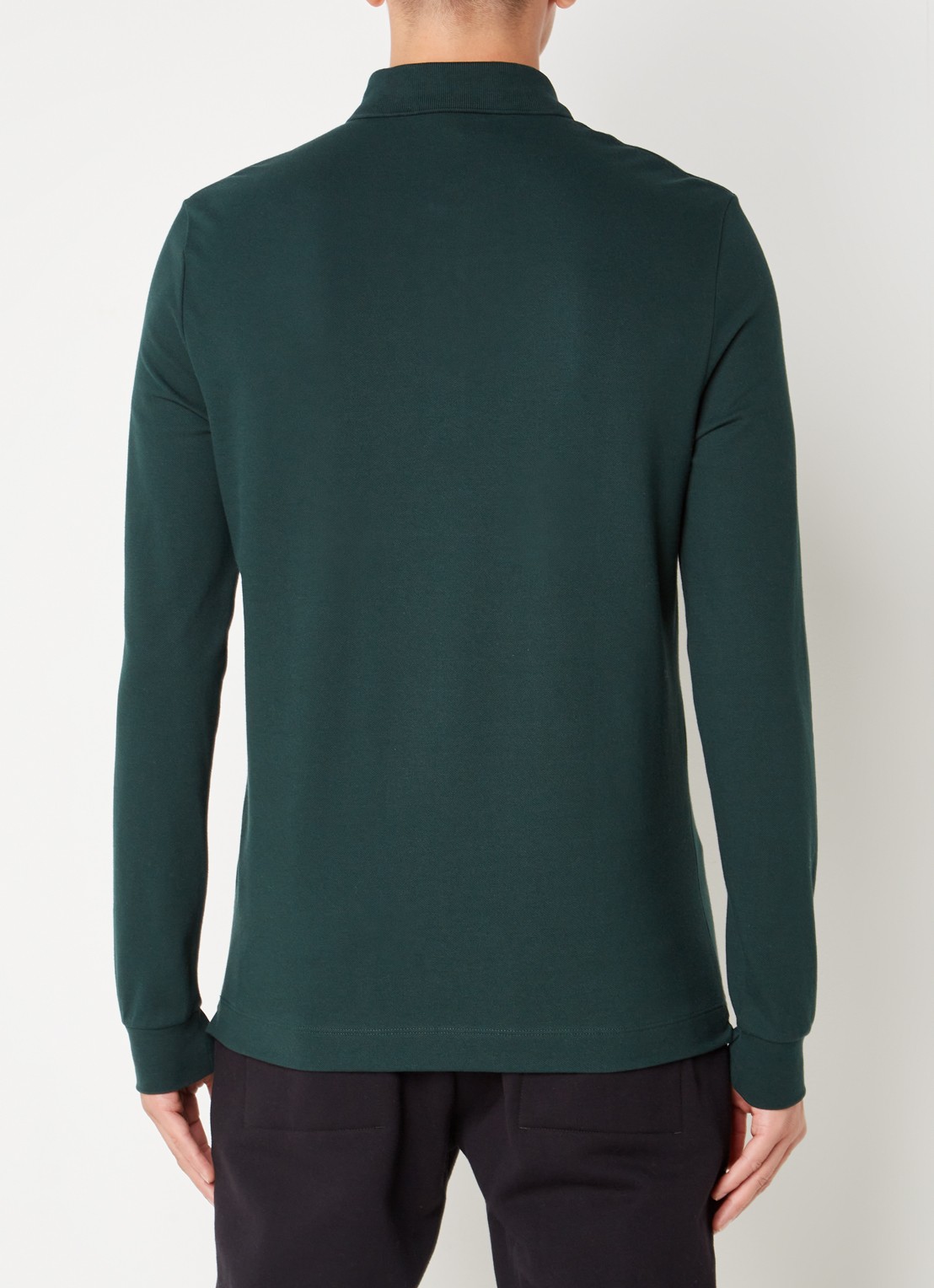 Lacoste Regular fit polo met logoborduring - detail mosgroen