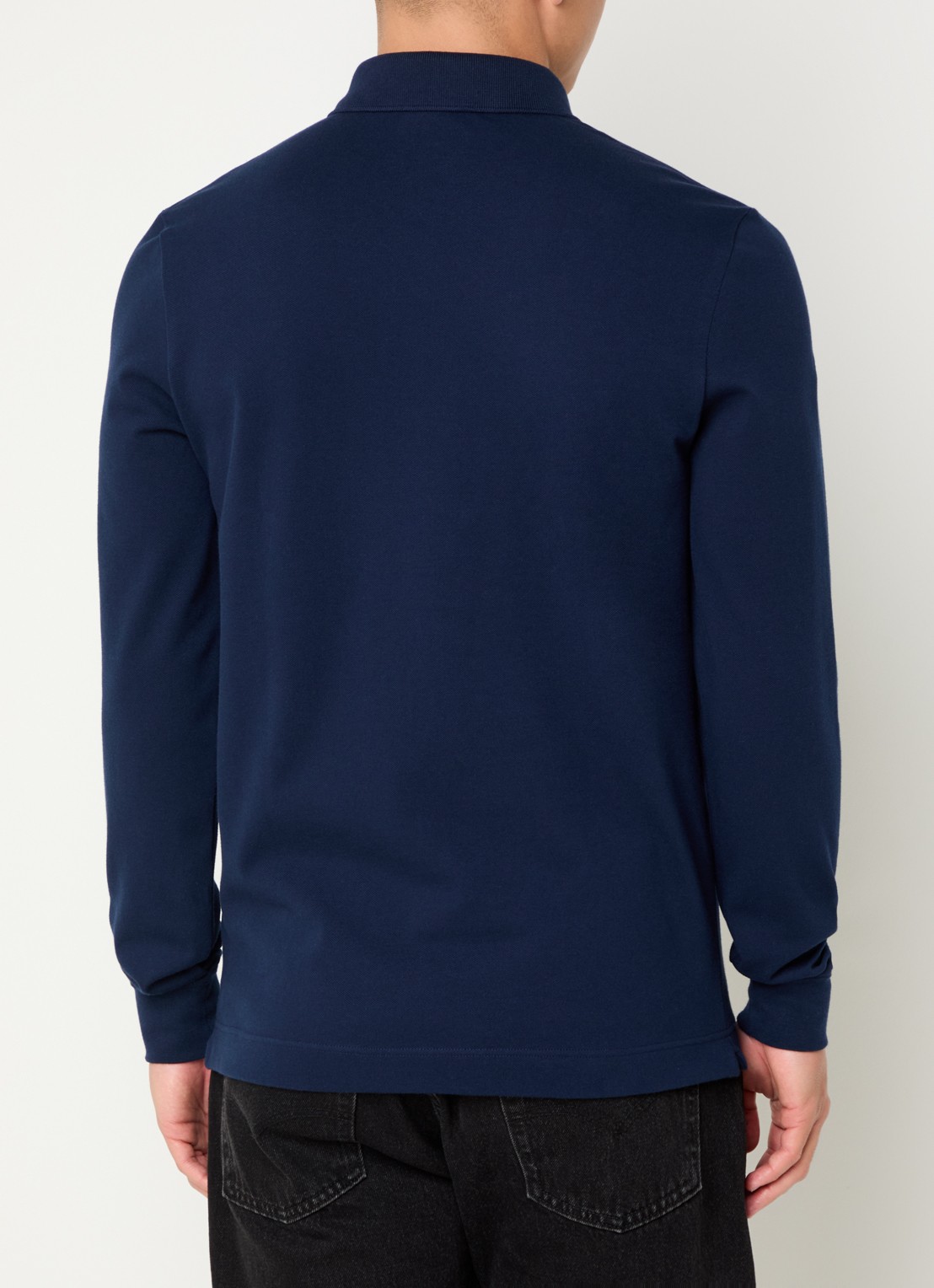 Lacoste Regular fit polo met logoborduring - achterkant 4 donkerblauw