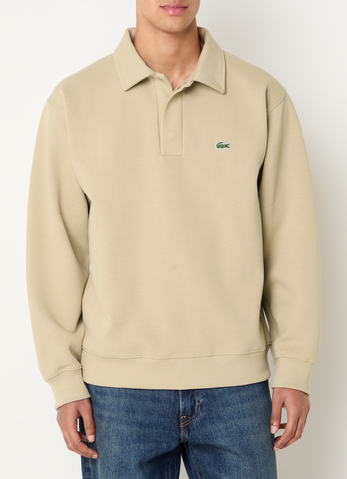 Lacoste Regular fit polo van piqué katoen - detail zand