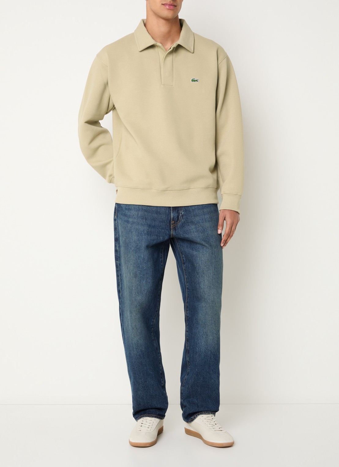 Lacoste Regular fit polo van piqué katoen - voorkant 4 zand