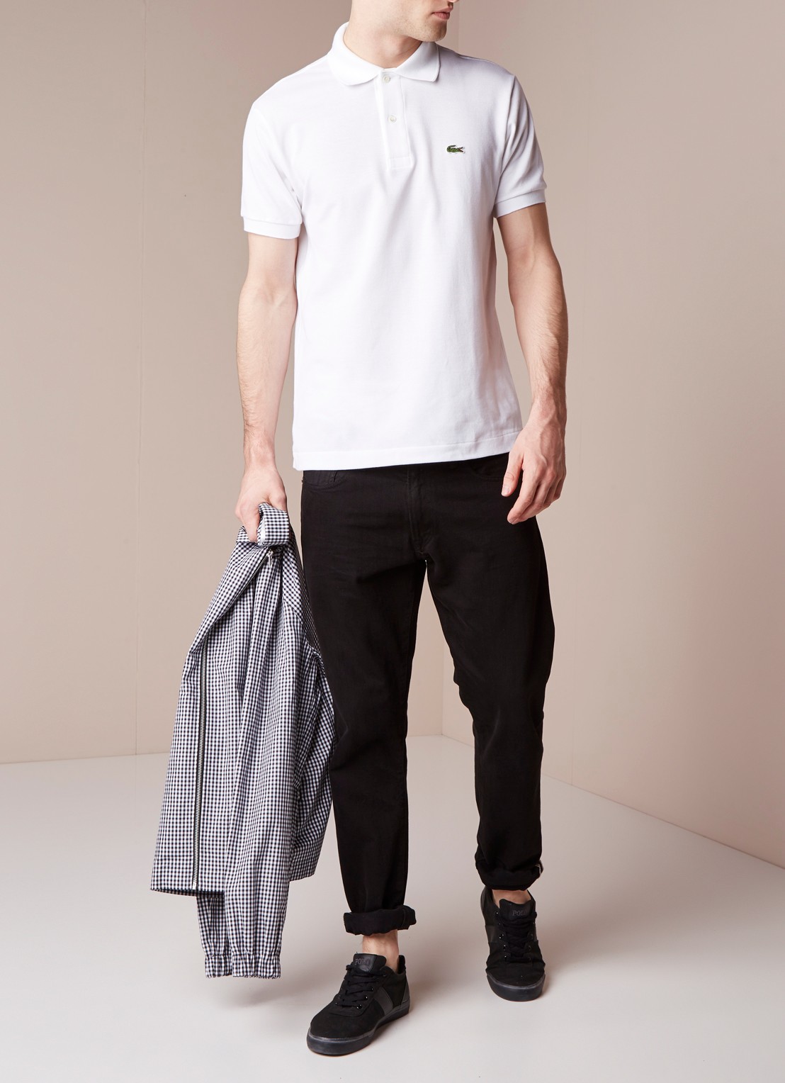 Lacoste Regular fit polo van piqué katoen - voorkant 2 wit