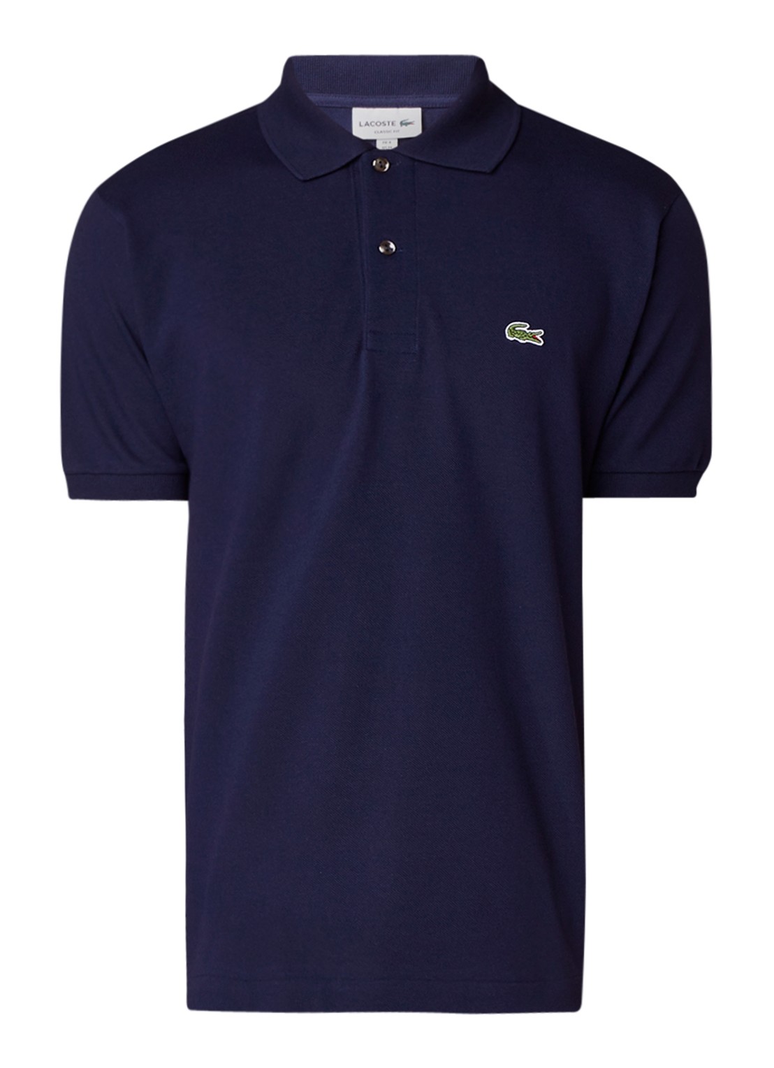 Lacoste Regular fit polo van piqué katoen - voorkant donkerblauw