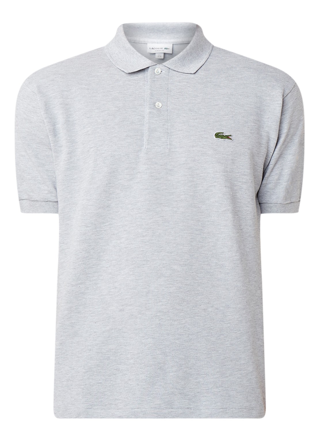 Lacoste Regular fit polo van piqué katoen  - voorkant 2 lichtgrijs