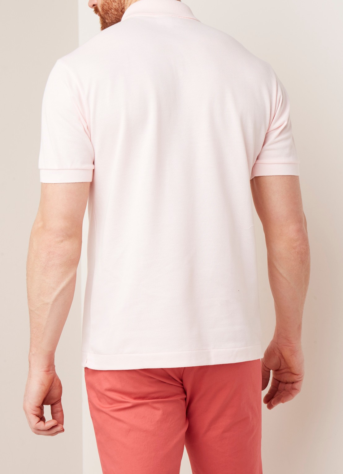 Lacoste Regular fit polo van piqué katoen - achterkant lichtroze