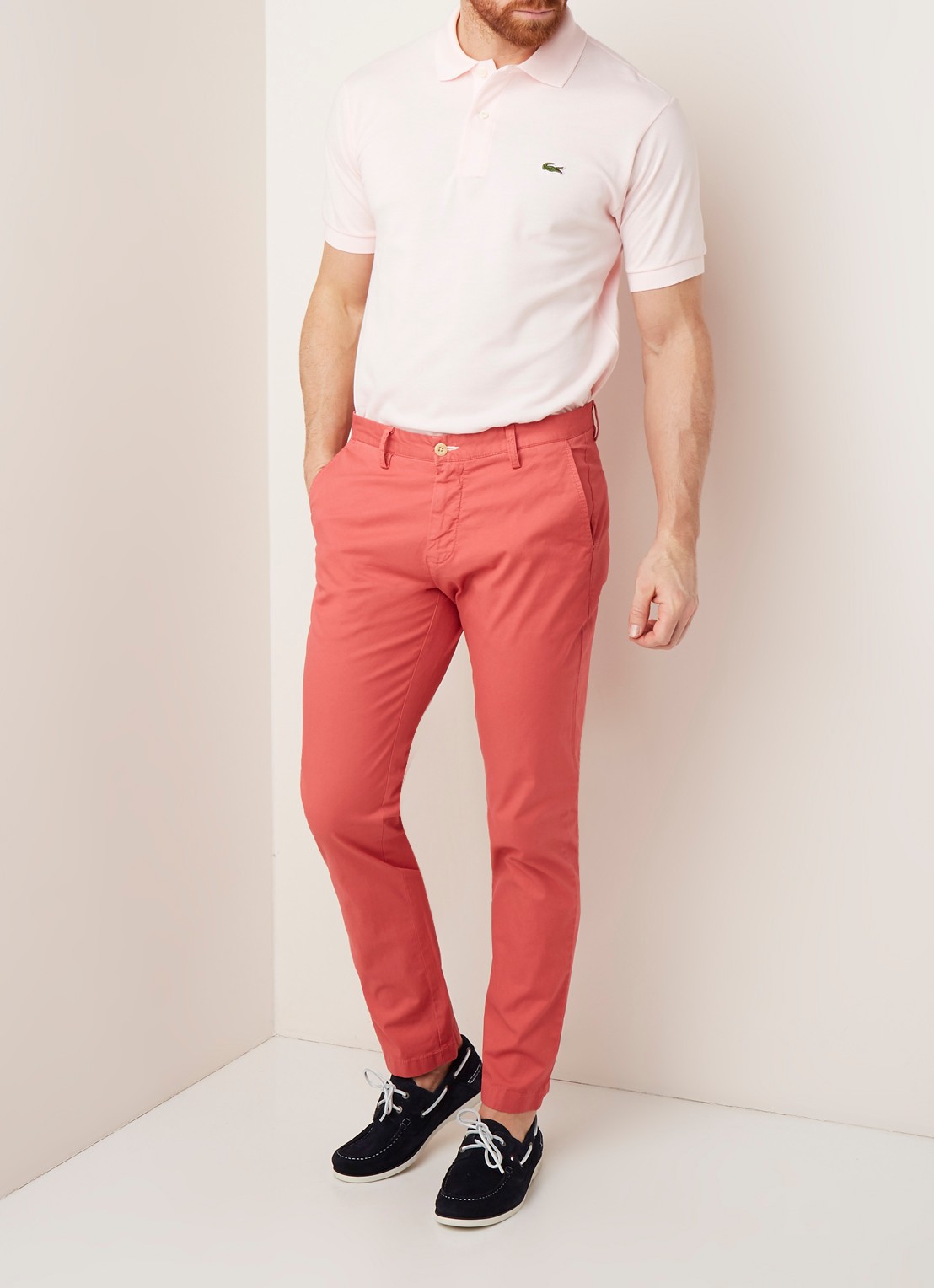 Lacoste Regular fit polo van piqué katoen - voorkant 3 lichtroze