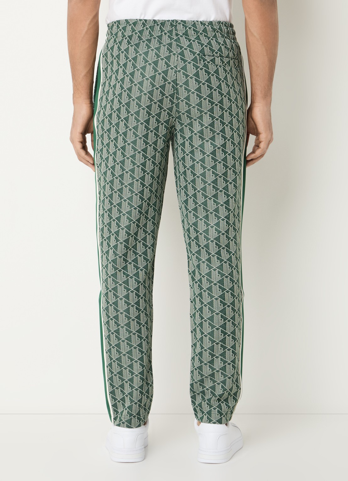 Lacoste Slim fit joggingsbroek met print en steekzakken - achterkant groen