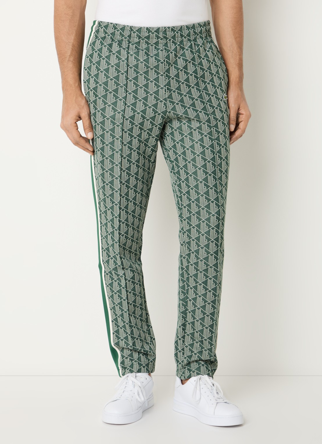 Lacoste Slim fit joggingsbroek met print en steekzakken - detail 4 groen
