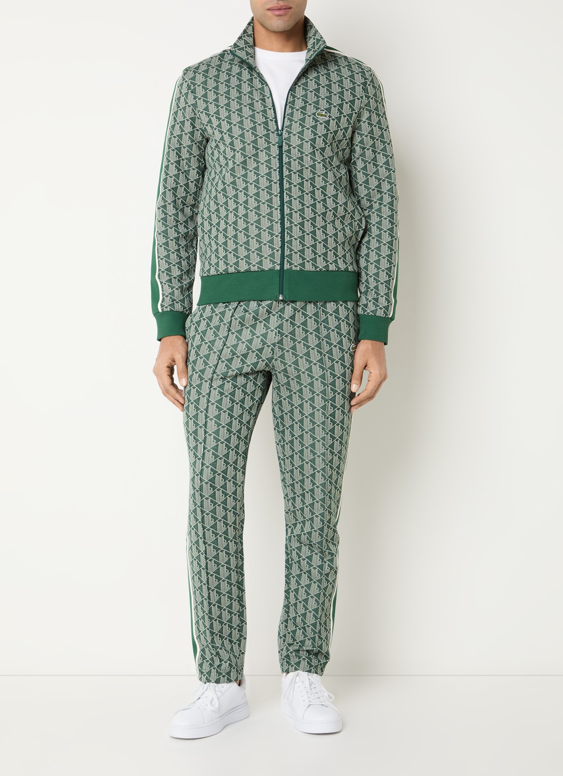 Lacoste Slim fit joggingsbroek met print en steekzakken - voorkant 3 groen