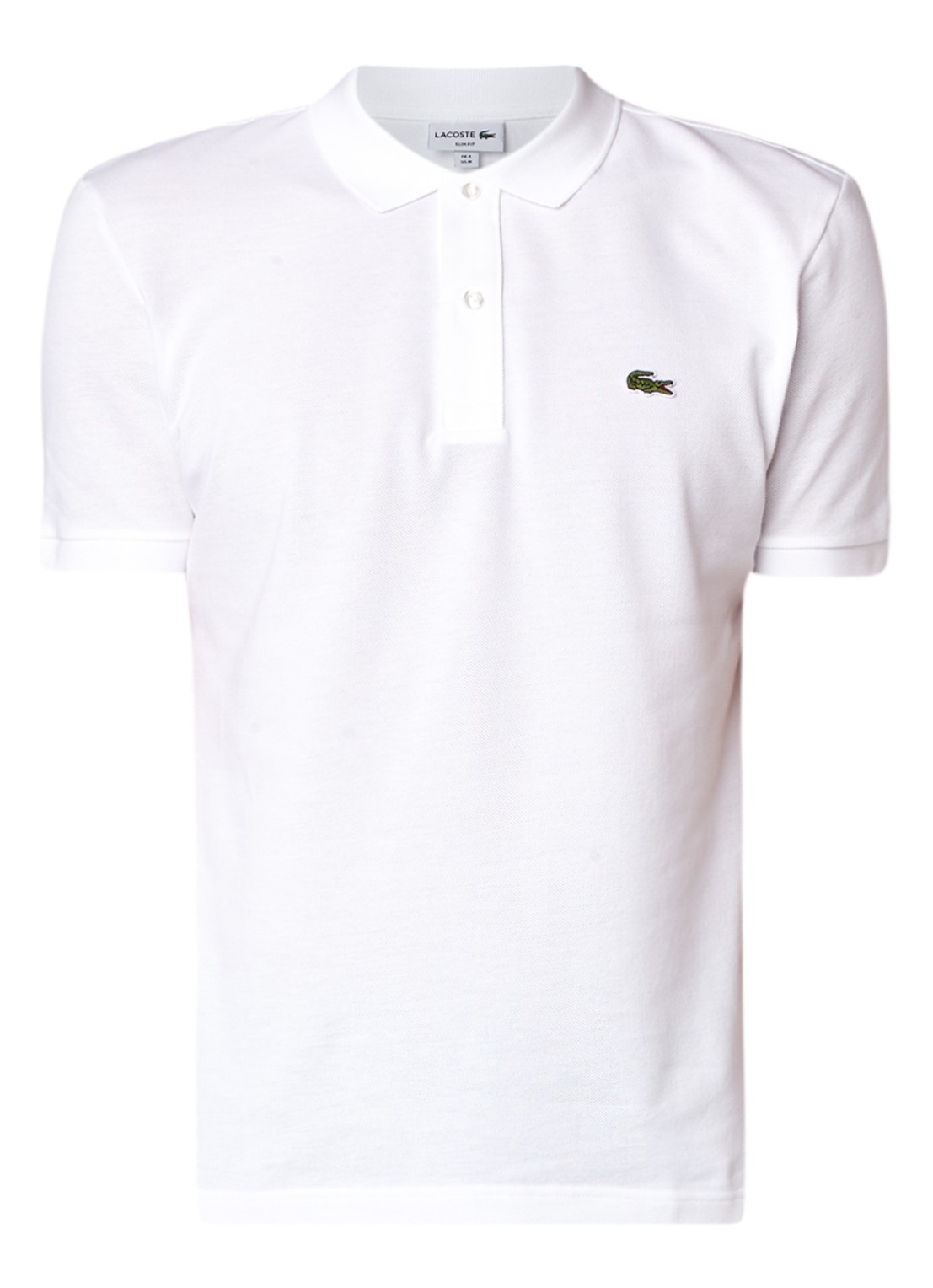 Lacoste Slim fit polo van piqué katoen - voorkant 2 wit