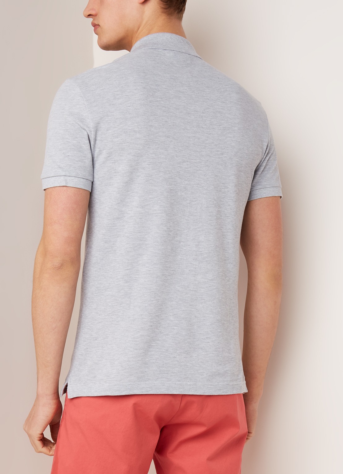 Lacoste Slim fit polo van piqué katoen - achterkant 4 lichtgrijs