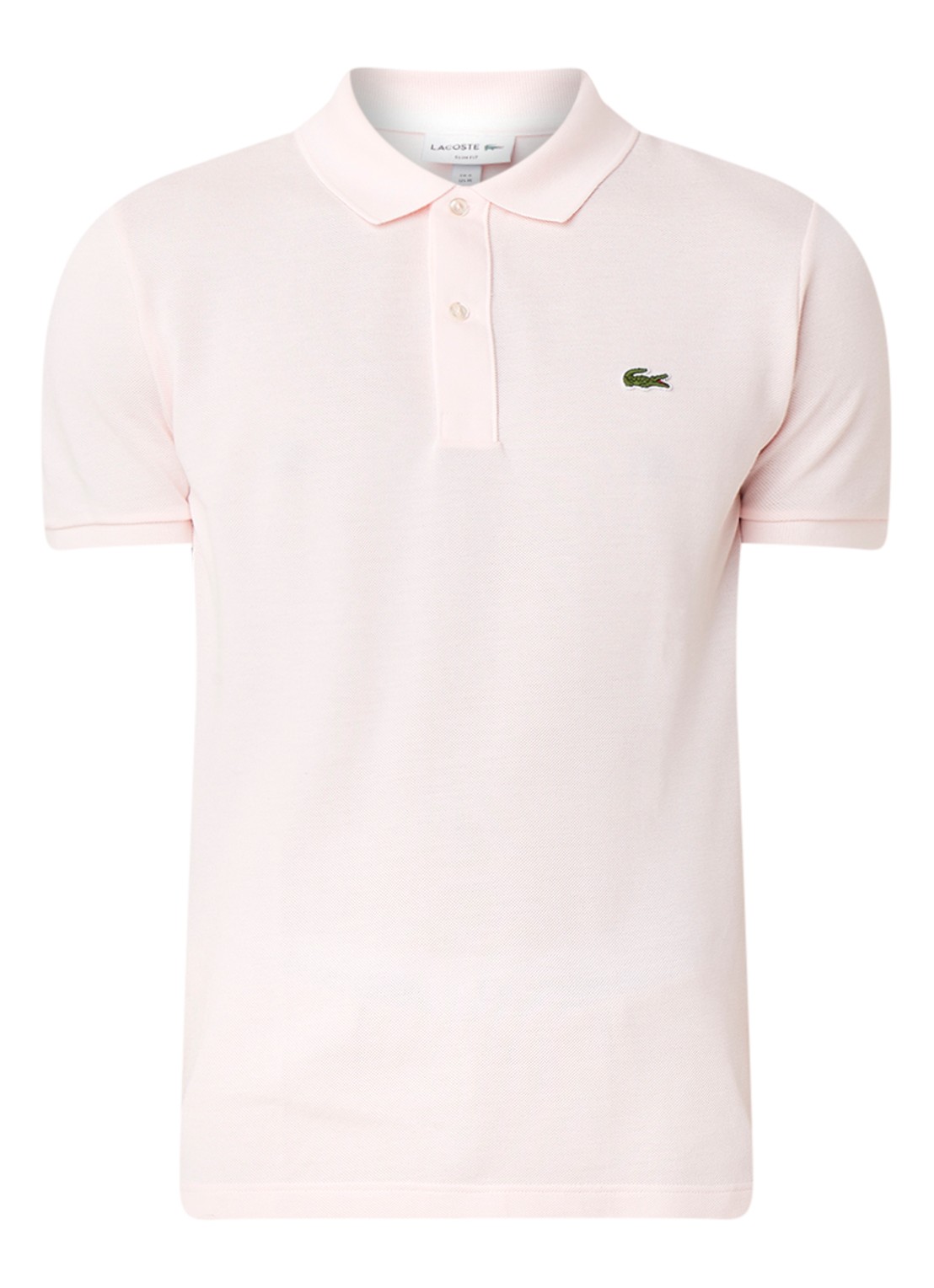 Lacoste Slim fit polo van piqué katoen - voorkant 2 lichtroze