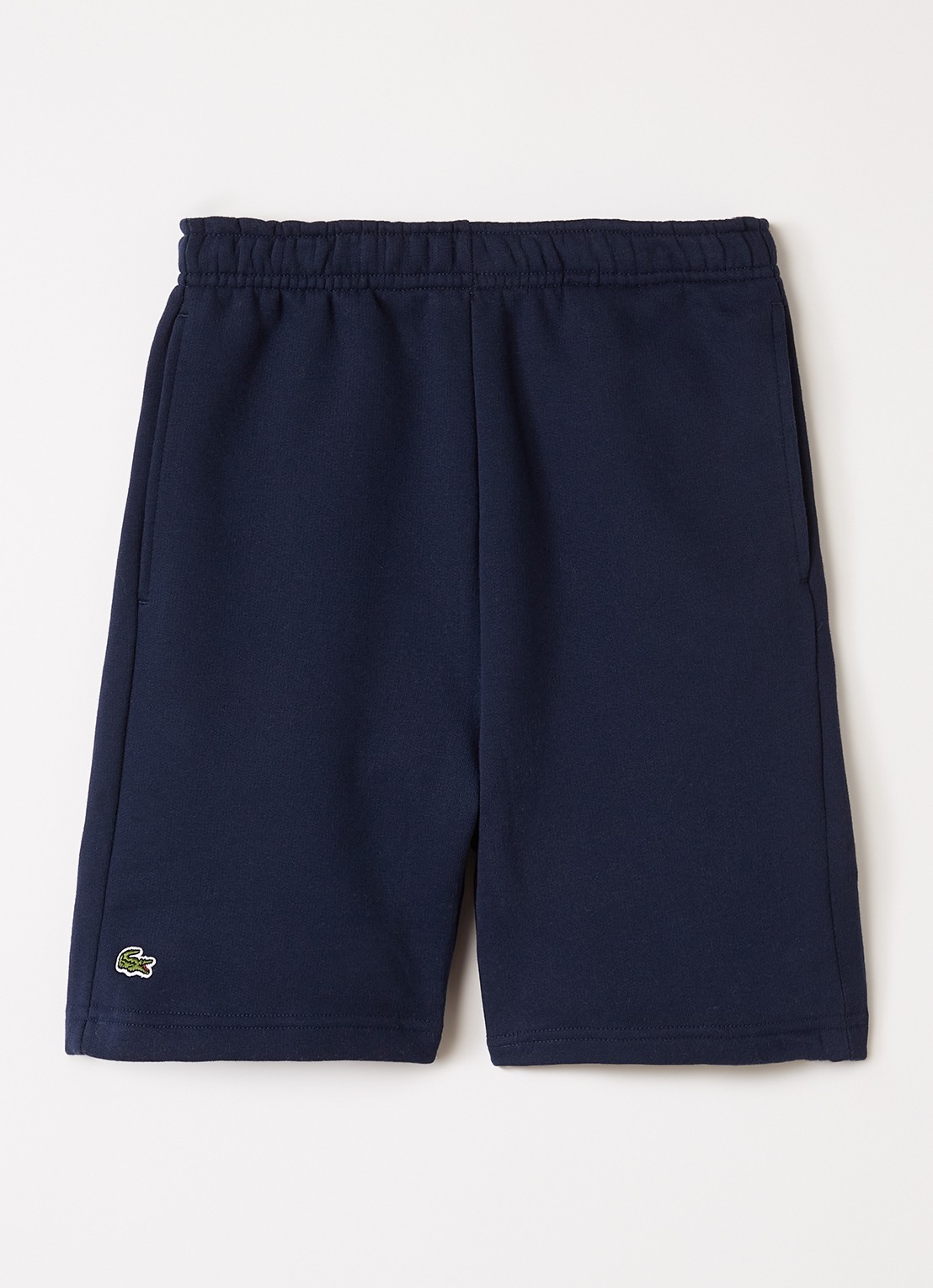 Lacoste Straight fit korte joggingbroek met logo - voorkant 2 donkerblauw