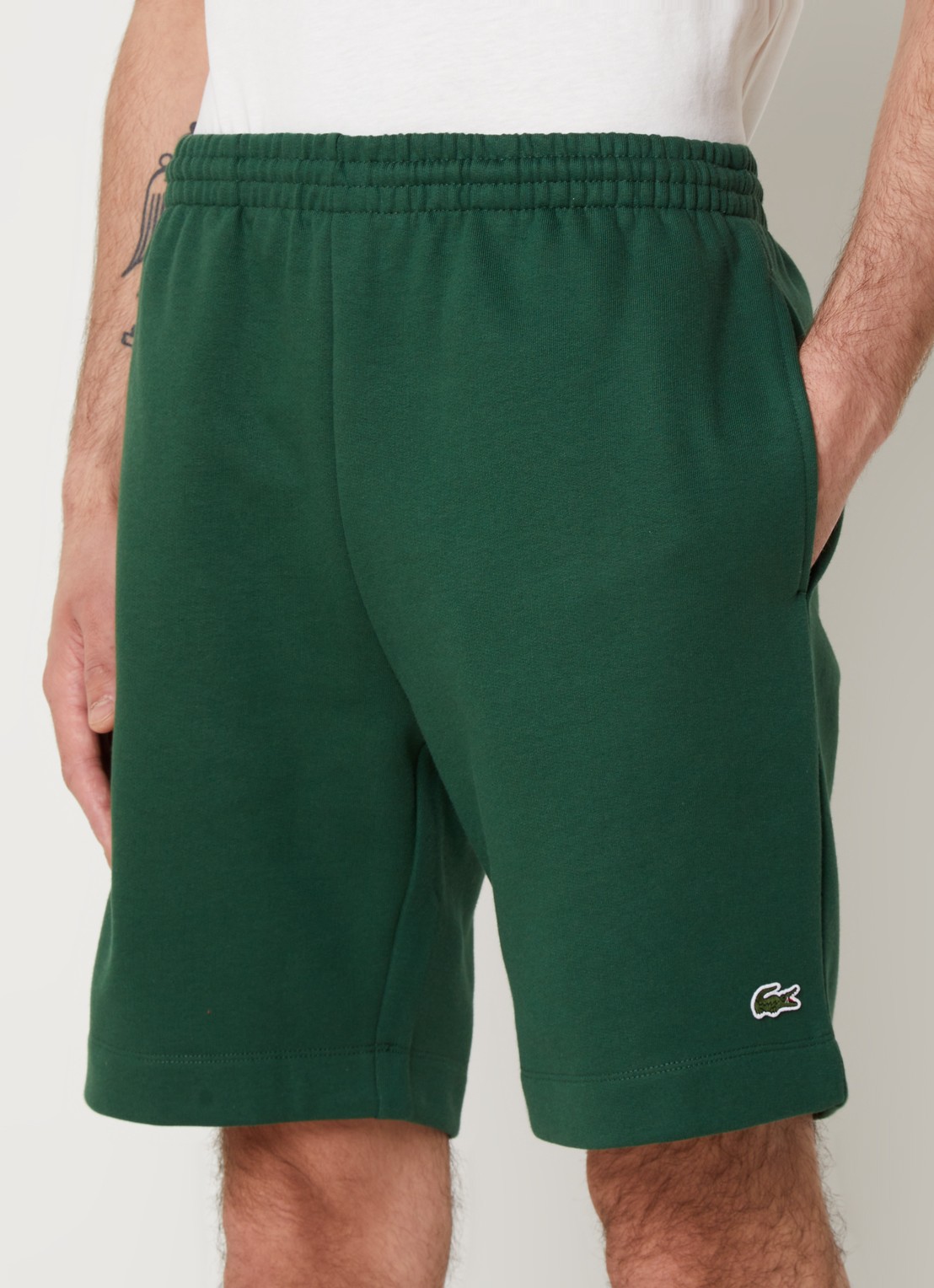 Lacoste Straight fit korte joggingbroek met steekzakken - detail 3 donkergroen