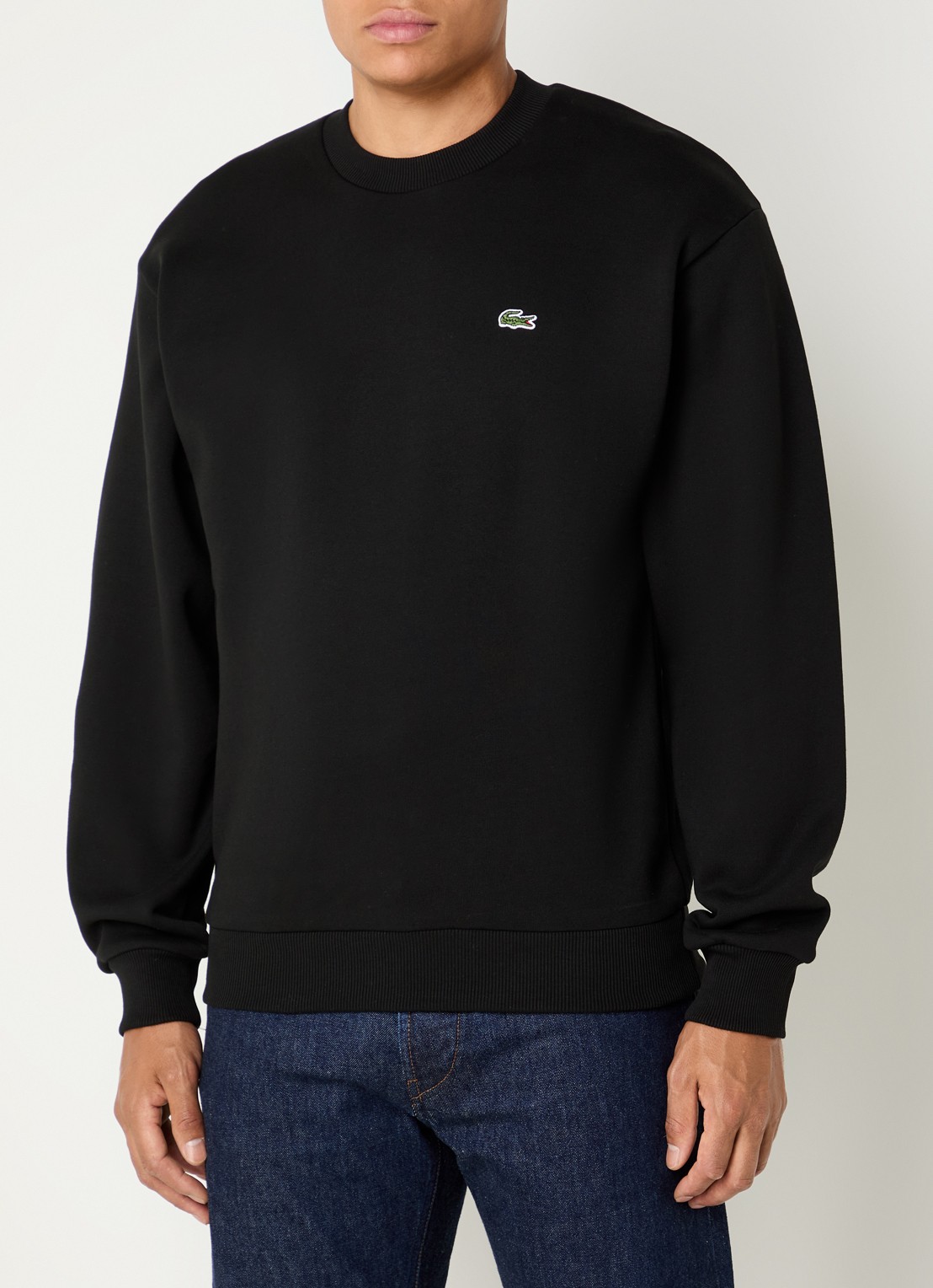 Lacoste Sweater met logo en ronde hals - detail 2 zwart