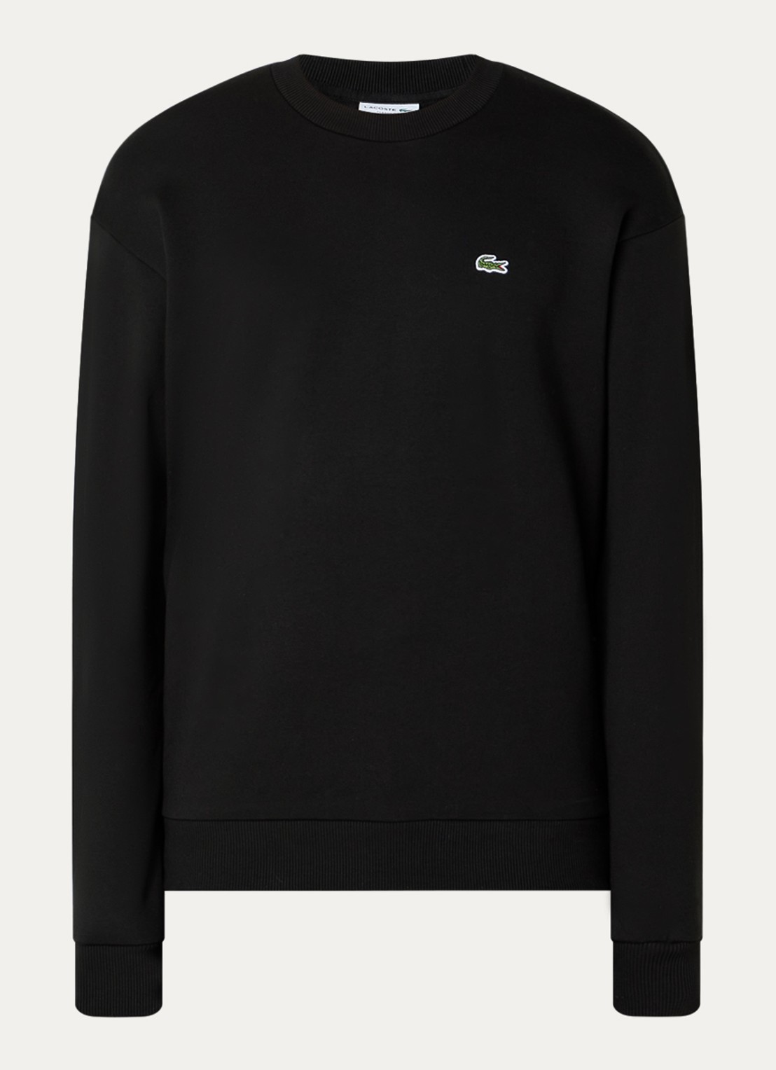 Lacoste Sweater met logo en ronde hals - voorkant 3 zwart