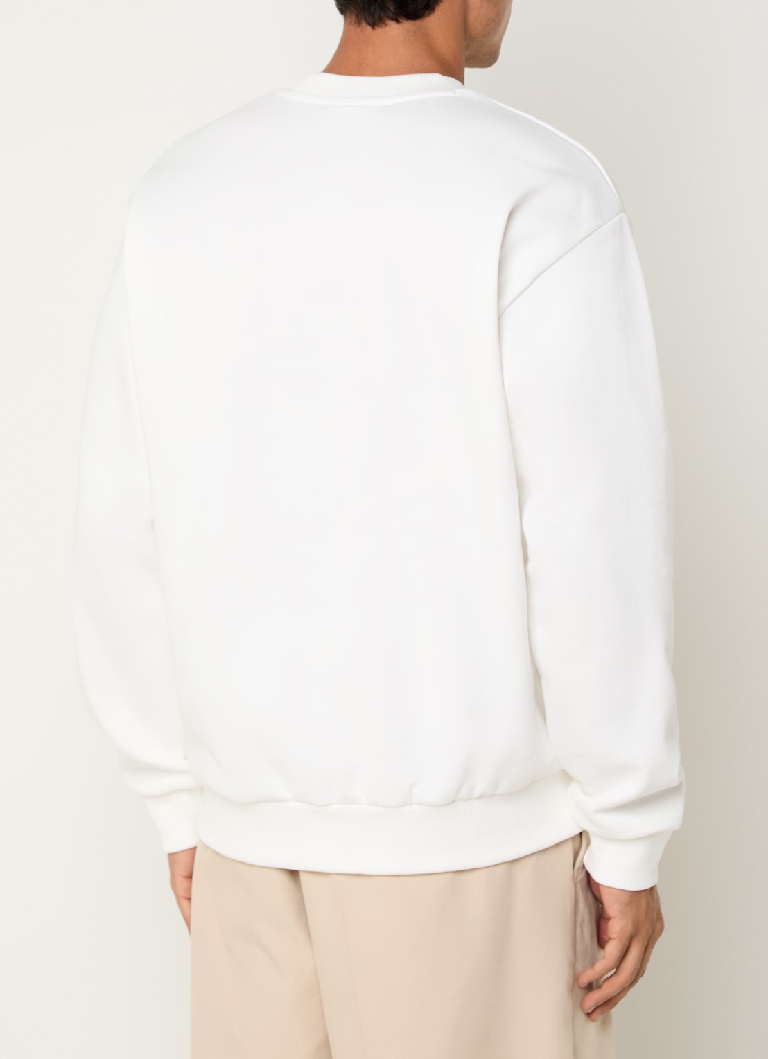 Lacoste Sweater met logo en ronde hals - achterkant 3 wit
