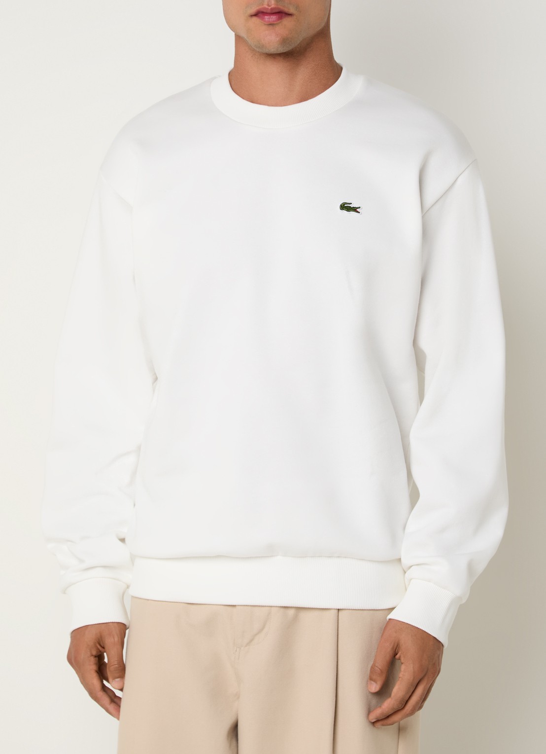 Lacoste Sweater met logo en ronde hals - detail 4 wit