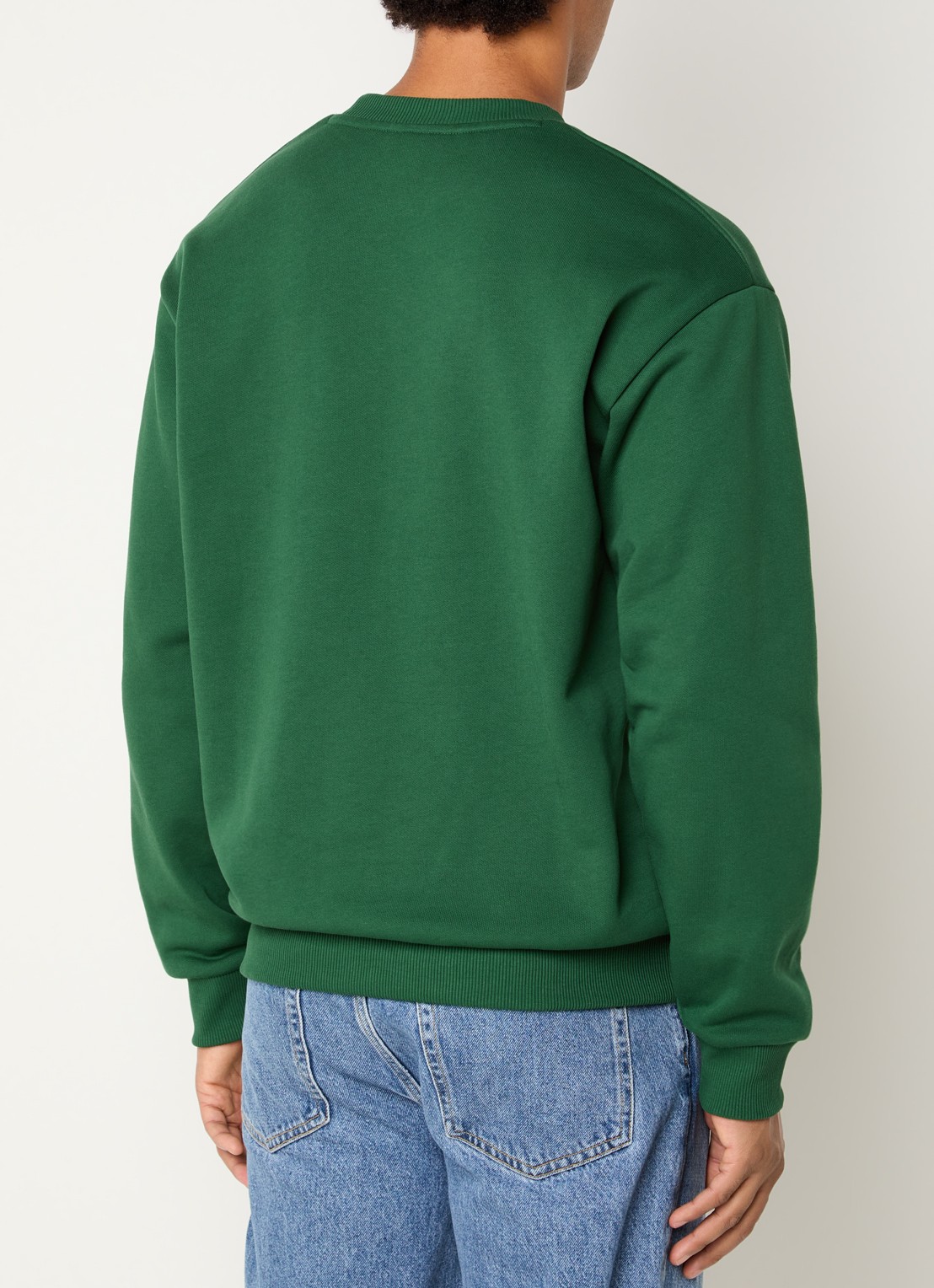 Lacoste Sweater met logo en ronde hals - achterkant groen