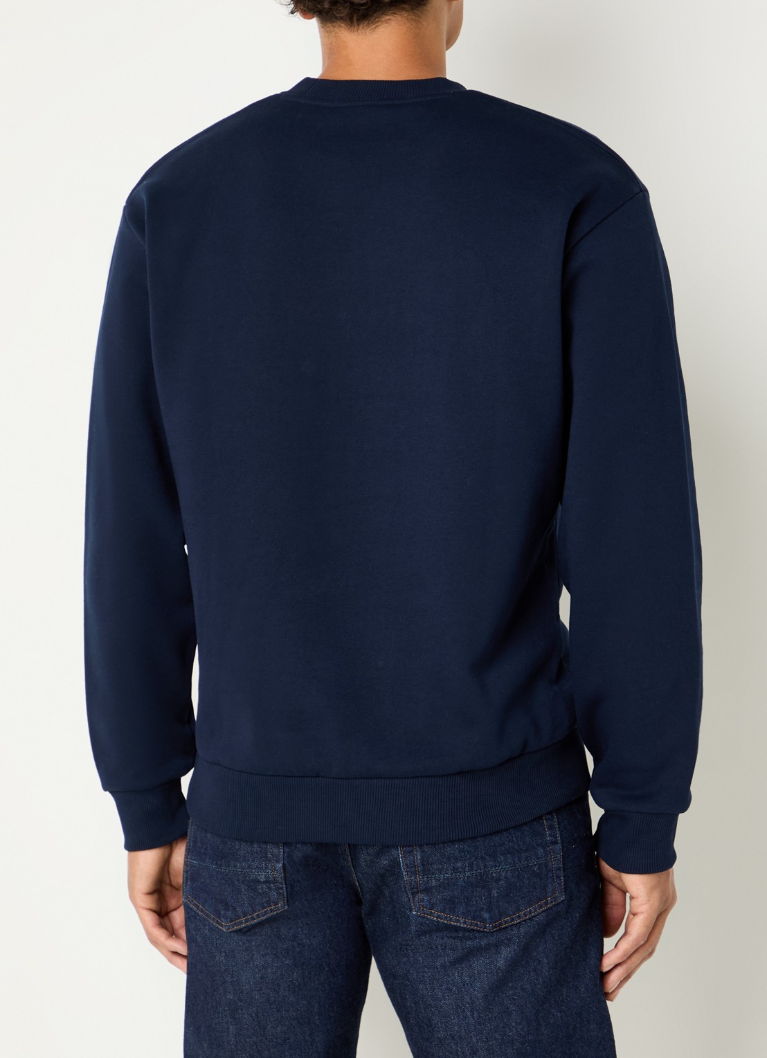 Lacoste Sweater met logo en ronde hals - achterkant 2 donkerblauw