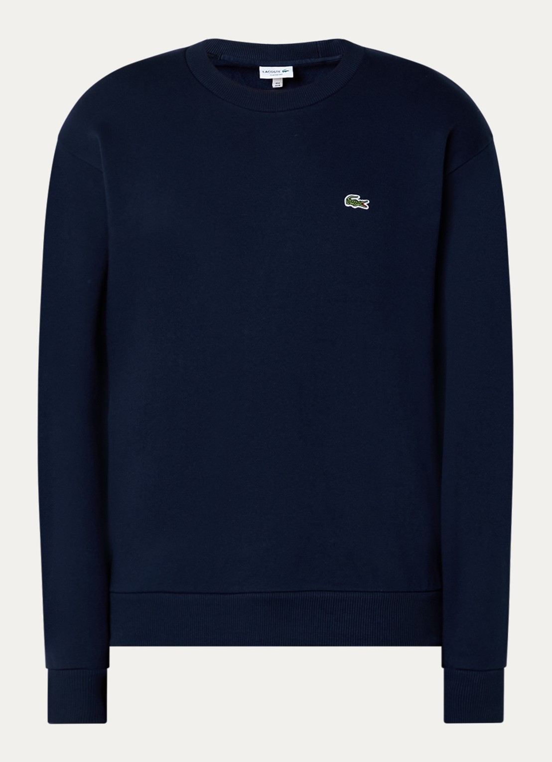 Lacoste Sweater met logo en ronde hals - voorkant 3 donkerblauw