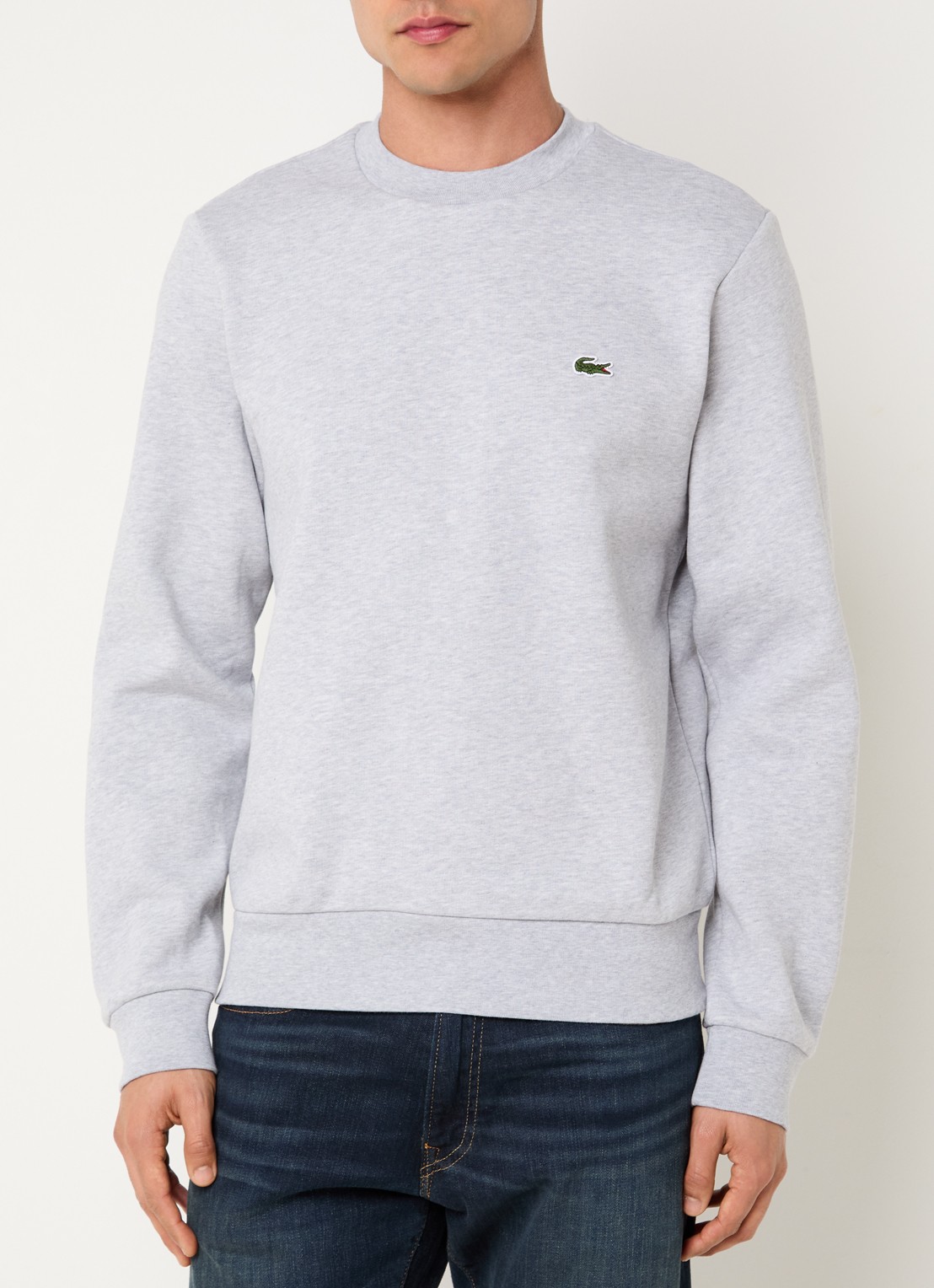 Lacoste Sweater met logo - detail grijsmele