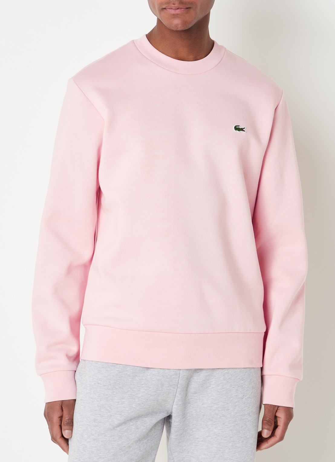 Lacoste Sweater met logo - detail lichtroze