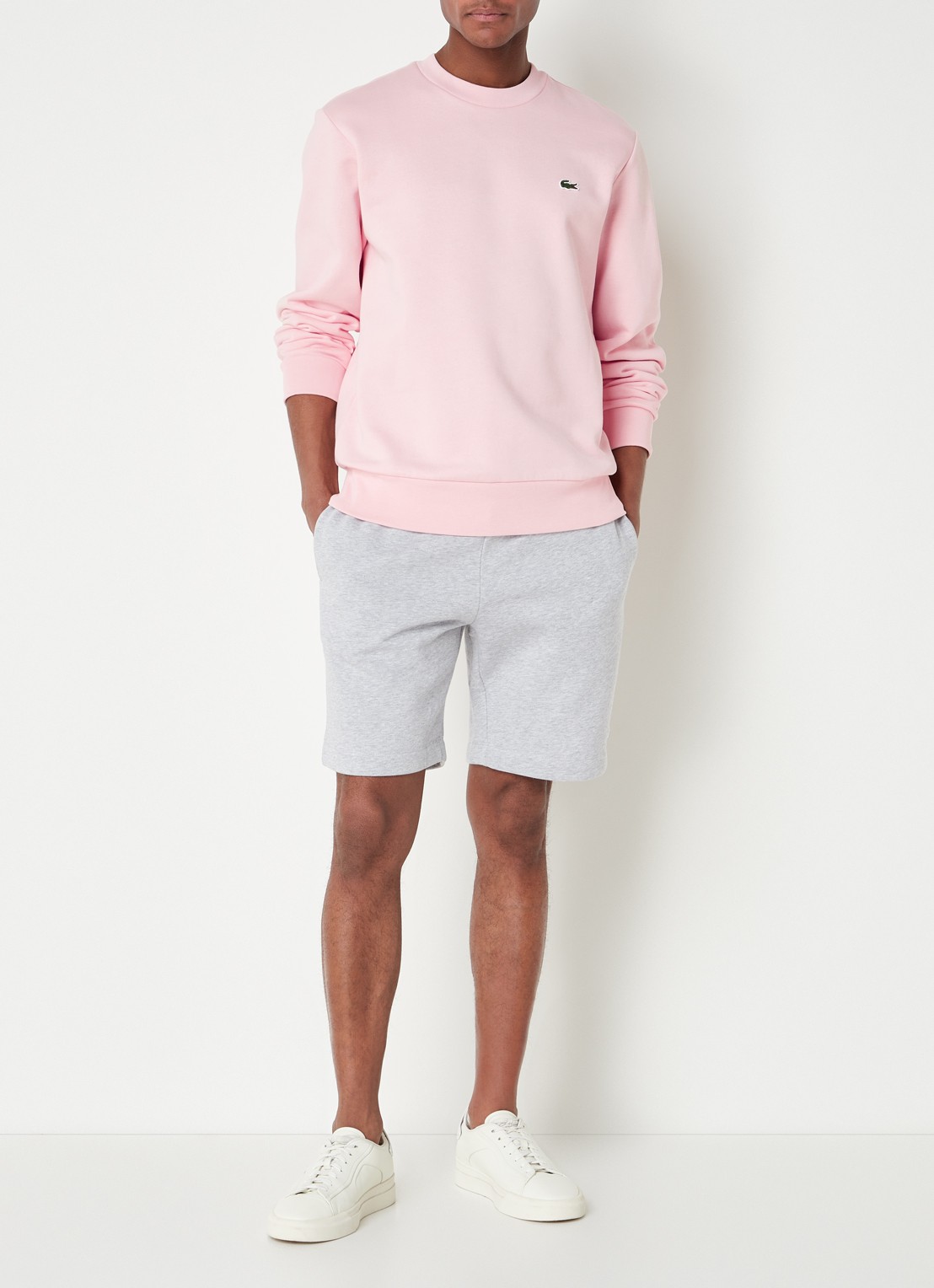 Lacoste Sweater met logo - voorkant 4 lichtroze