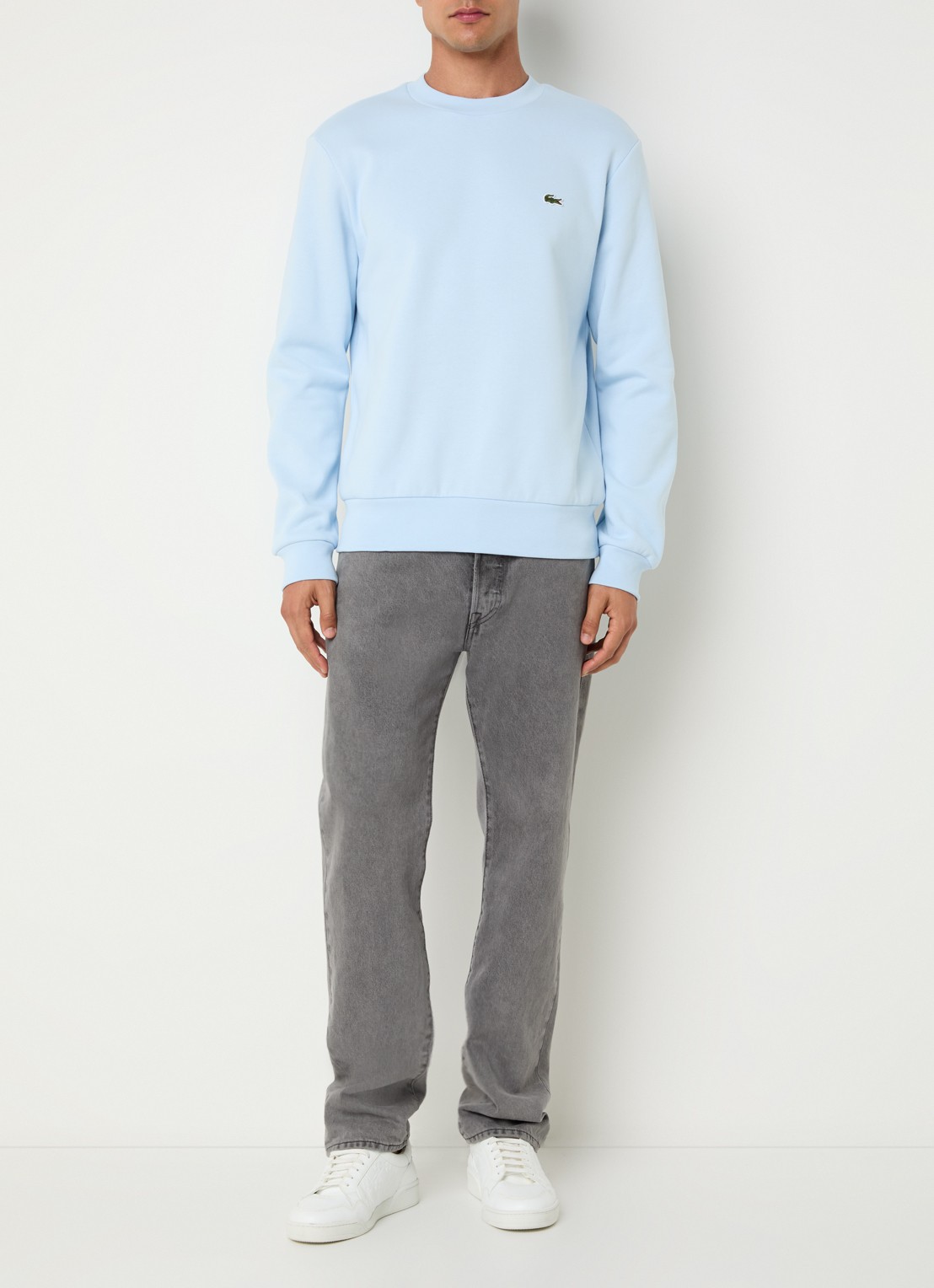 Lacoste Sweater met logo - voorkant 3 lichtblauw
