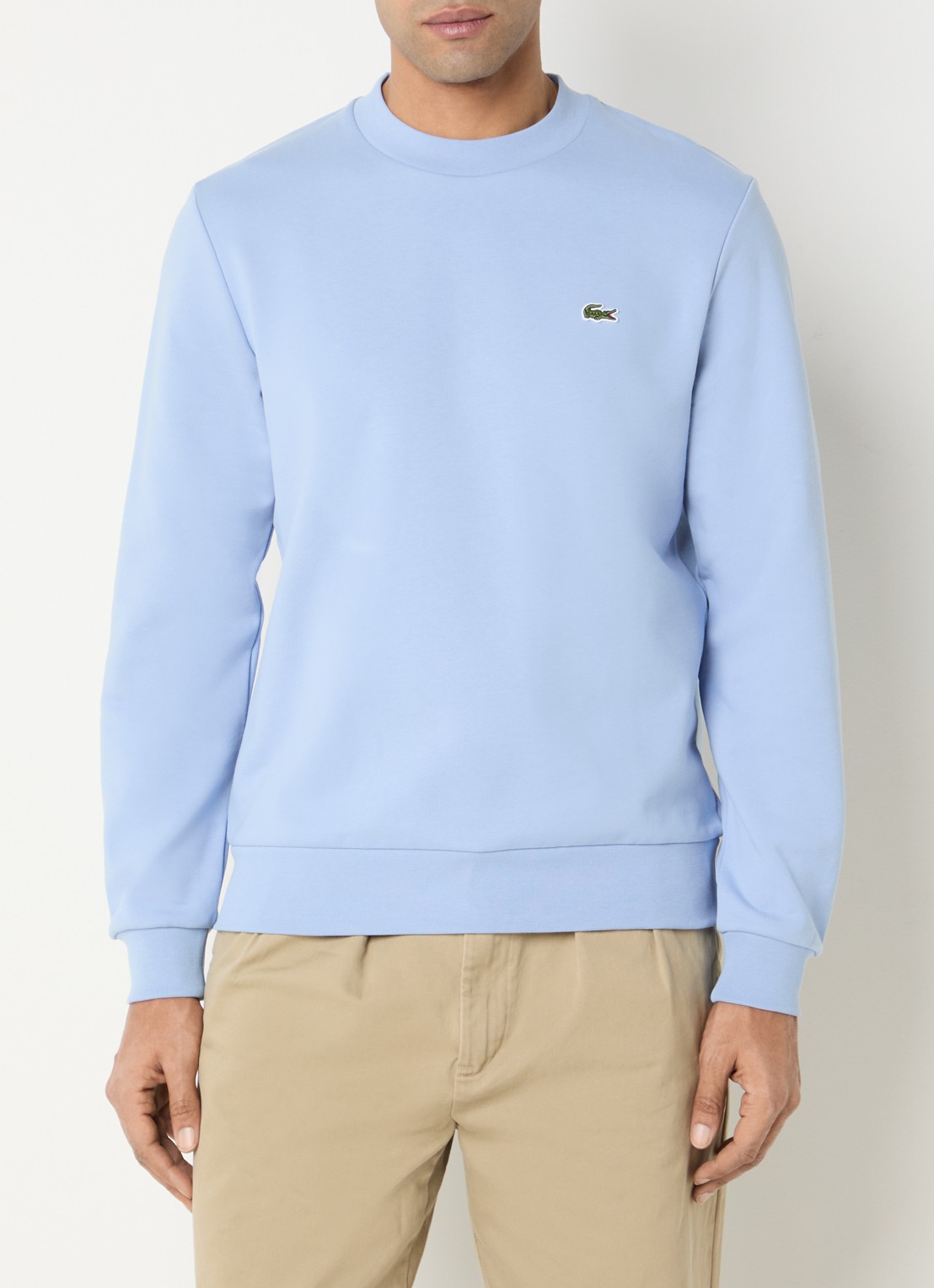 Lacoste Sweater met logo - detail 4 lichtblauw