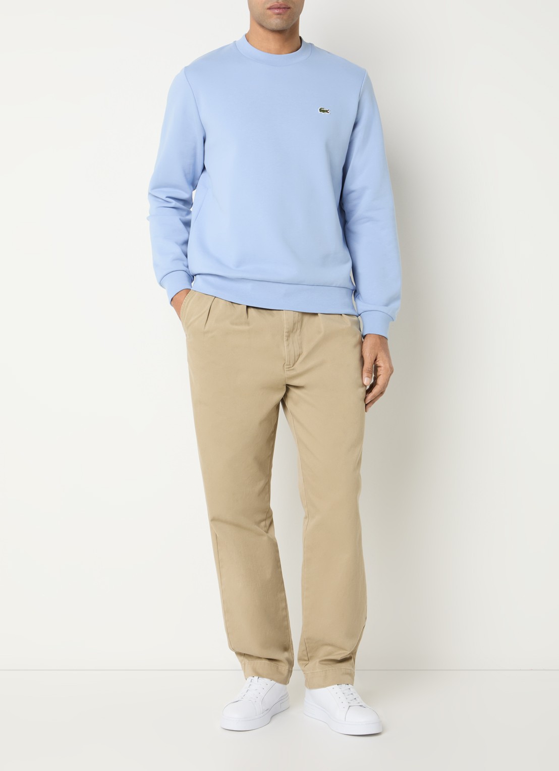 Lacoste Sweater met logo - voorkant 3 lichtblauw