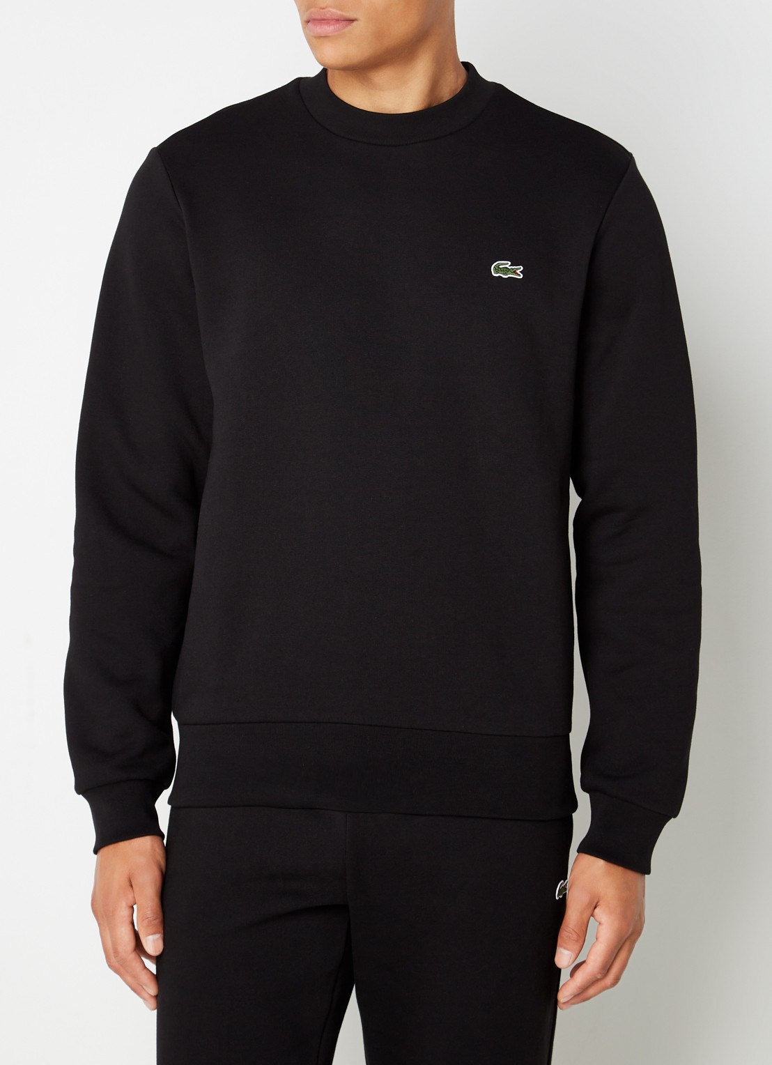 Lacoste Sweater met logoborduring - detail 4 zwart
