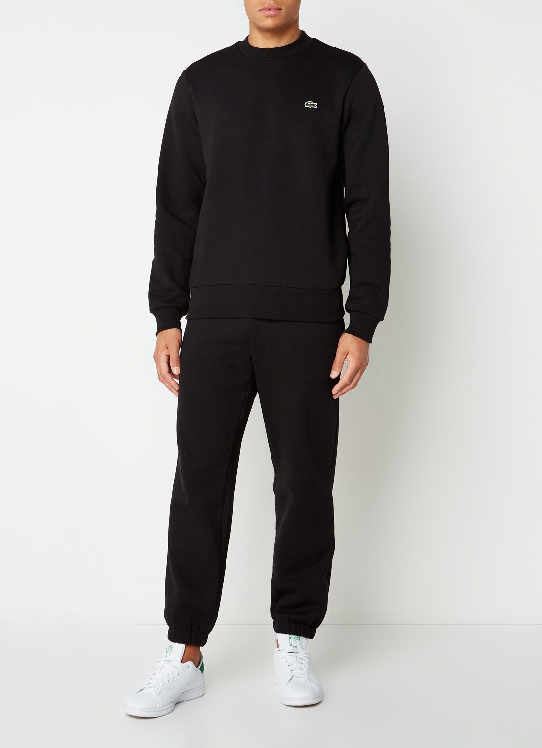 Lacoste Sweater met logoborduring - voorkant 3 zwart