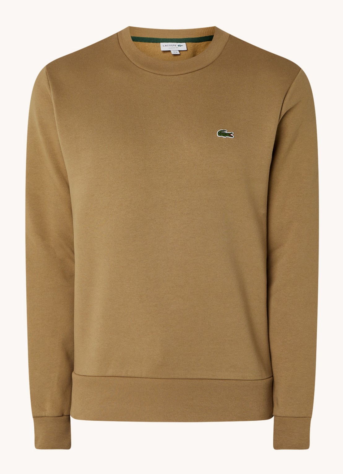 Lacoste Sweater met logoborduring - voorkant 2 lichtbruin