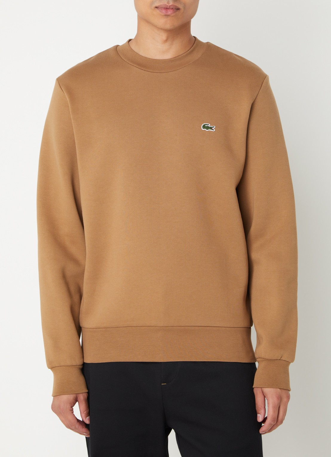 Lacoste Sweater met logoborduring - detail camel