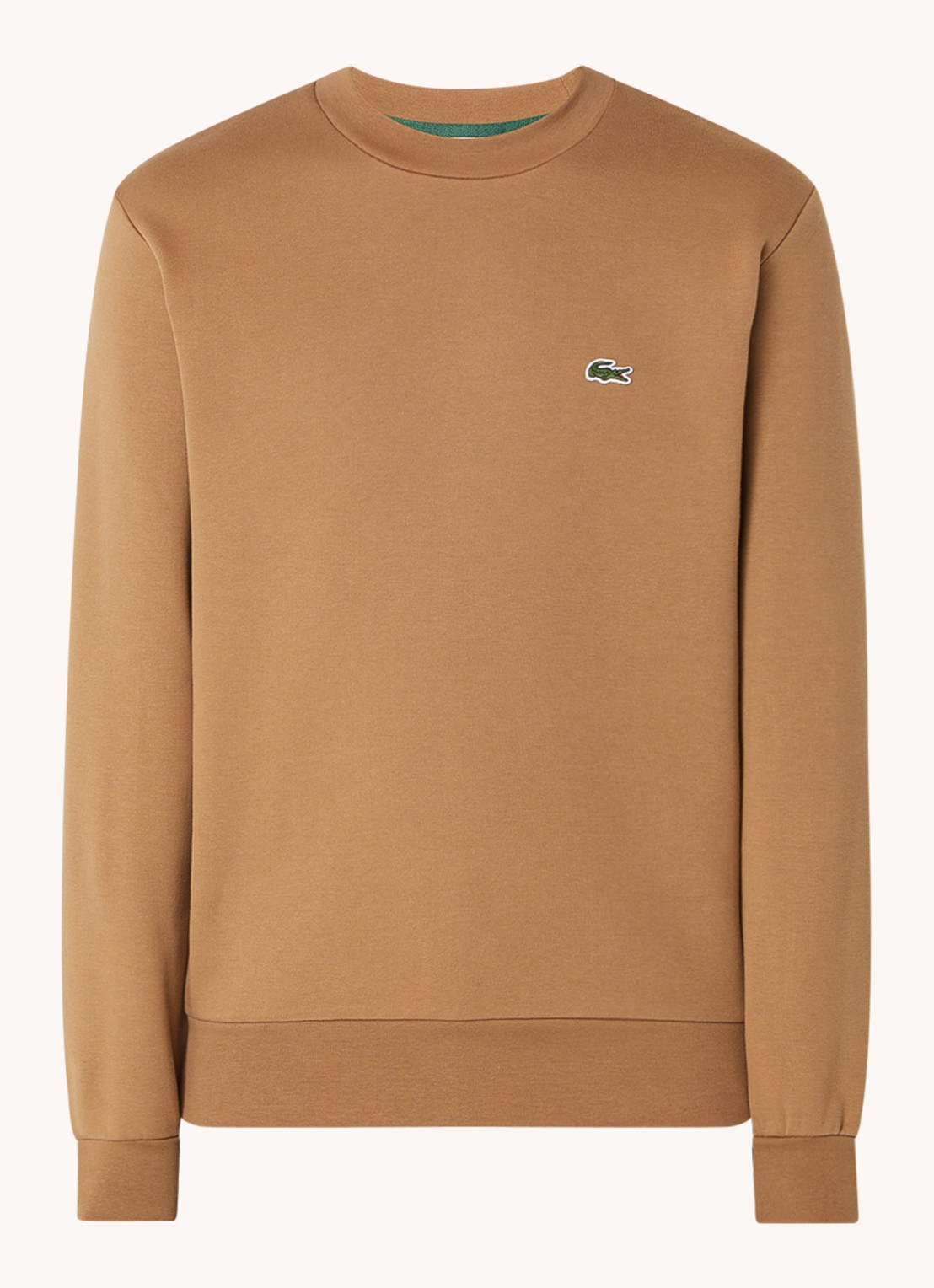Lacoste Sweater met logoborduring - voorkant 3 camel