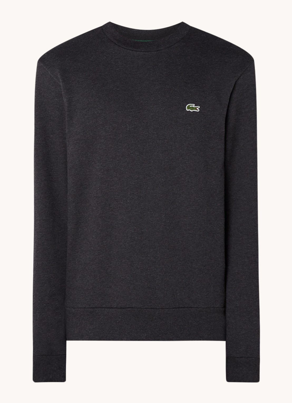 Lacoste Sweater met logoborduring - voorkant 2 antraciet